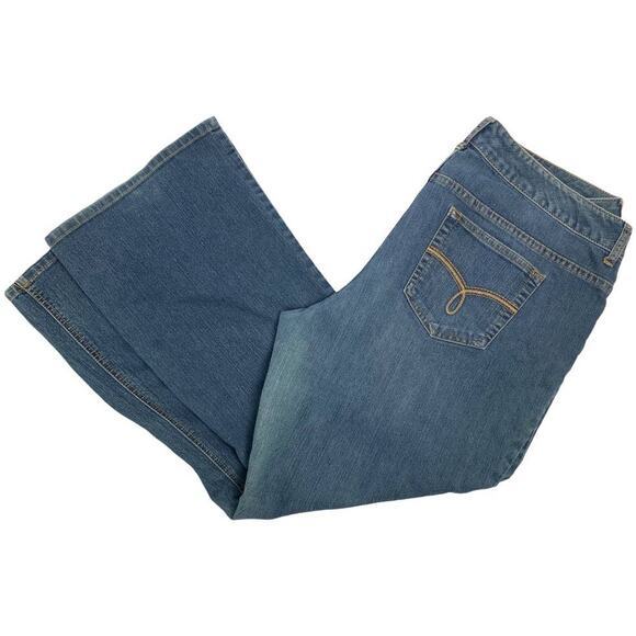 american rag bootcut medium wash jeans curvy plus size 16 short high rise - Picture 3 of 8